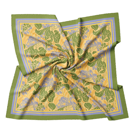 E. A. Séguy yellow and blue floral neckerchief