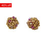 Pink cluster gold clip on earrings by Black & Sigi