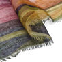 Close up of a linen scarf.