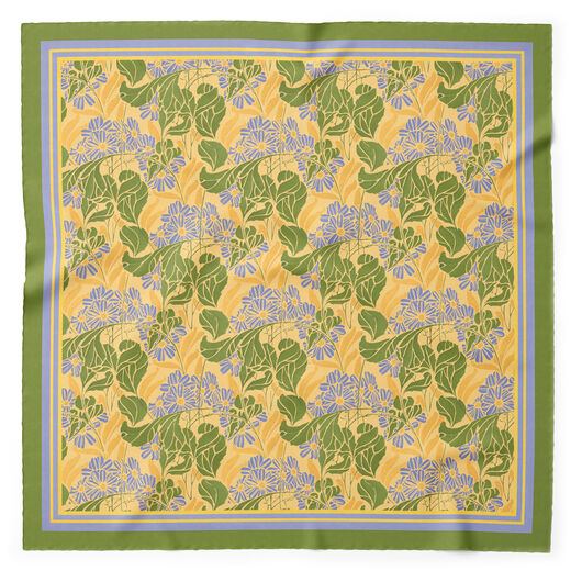 E. A. Séguy yellow and blue floral neckerchief