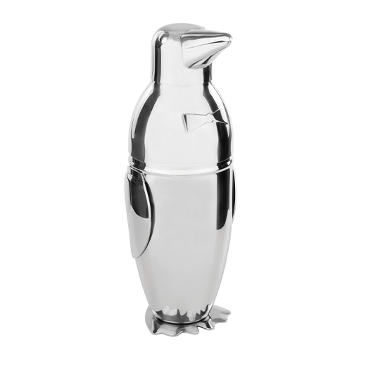 Stainless steel penguin cocktail shaker